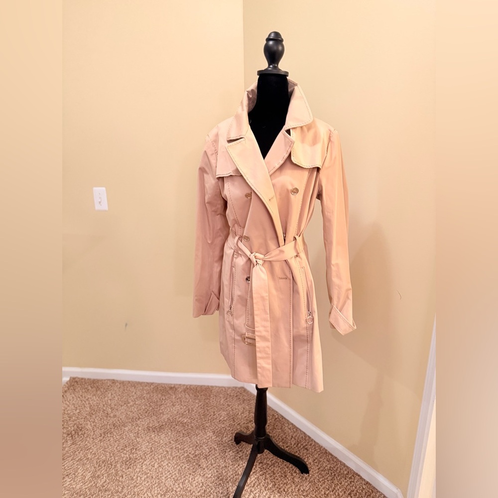 Michael Kors Tan Trench Coat with Belted Wrap Style